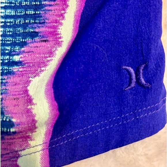 Hurley Tank Small Purple Turquoise Black Abstract Pattern Athletic Stretchy - Picture 11 of 14